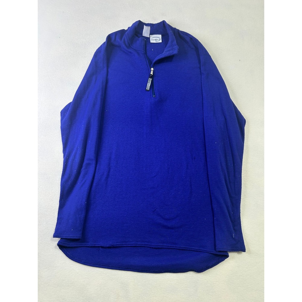 Duofold Mens Royal Blue Quarter Zip Pullover Mock Neck Base Layer Long Sleeve